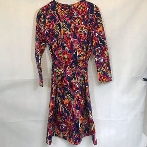 1970’s Vintage L\S Crazy Pop Op Polka Dot Midi Dress